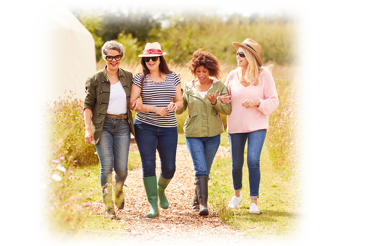 women discussing breast density